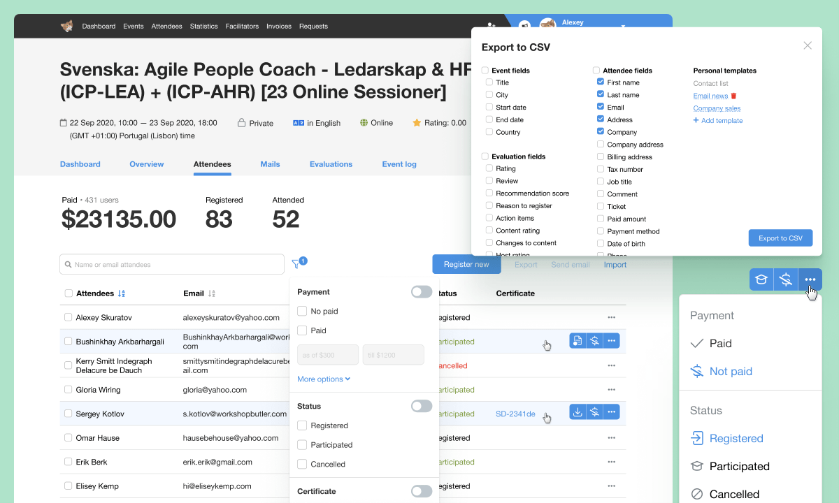 screenshot of Workshop Butler